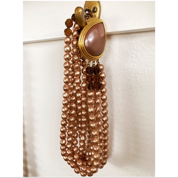 Yves Saint Laurent Jewelry - YSL Vintage Runway Statement Mocha Pearl Necklace